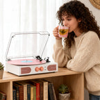 Vintage Bluetooth Record Player with Built-in Speakers