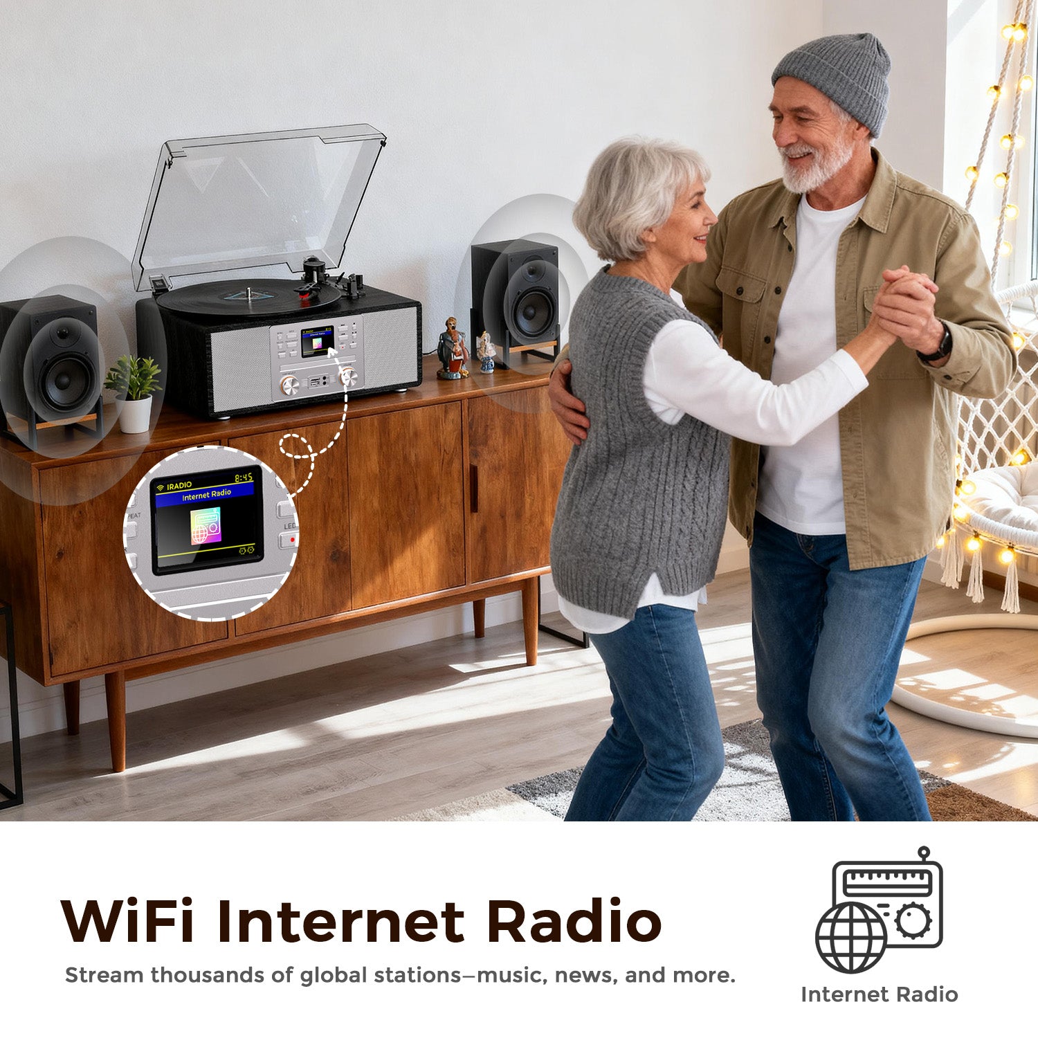 TE-108S All-in-One Stereo System CD Bluetooth and Vinyl