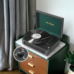 TE-108D Retro Portable Turntable and Stereo Speaker System