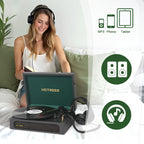 TE-108D Retro Portable Turntable and Stereo Speaker System