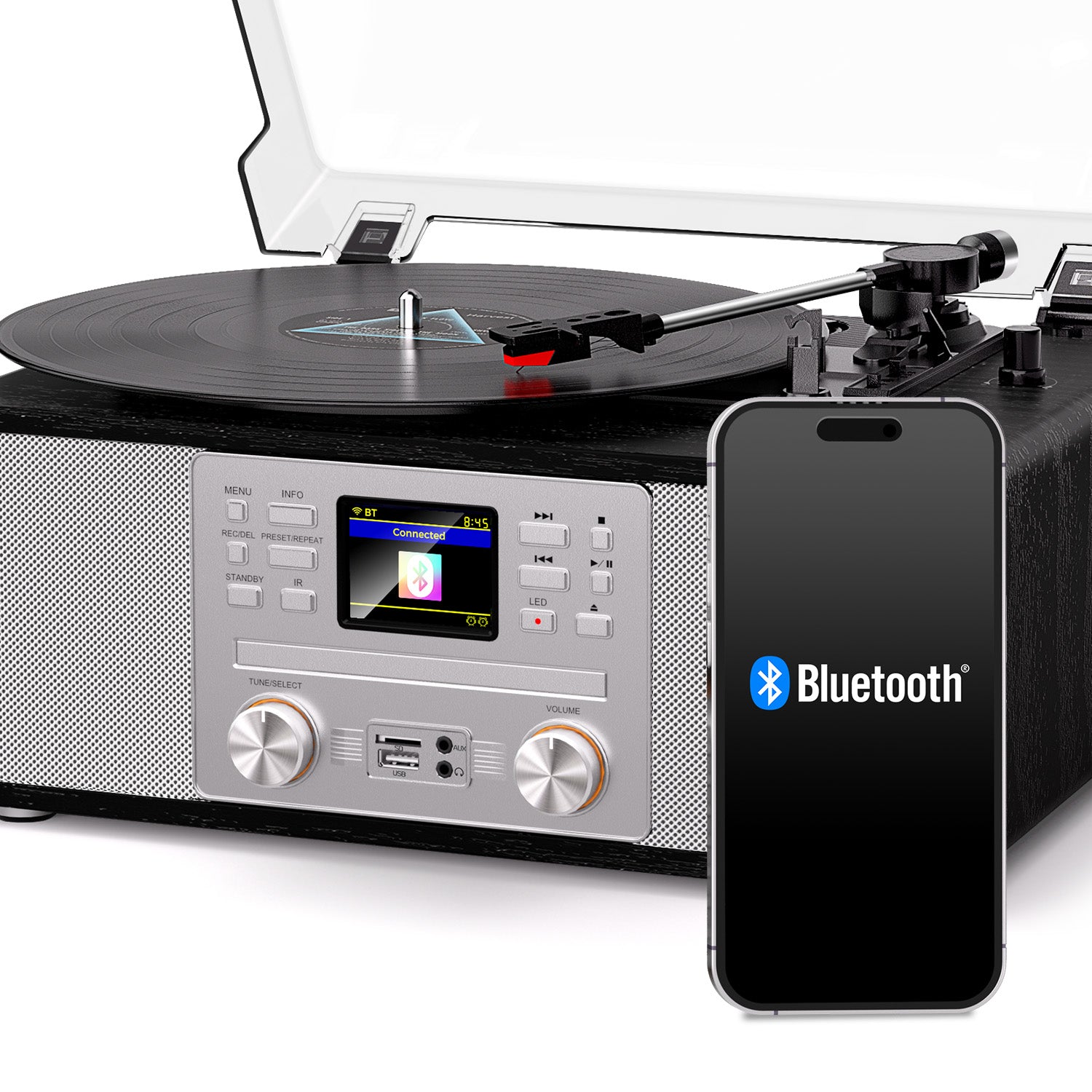 TE-108S All-in-One Stereo System CD Bluetooth and Vinyl