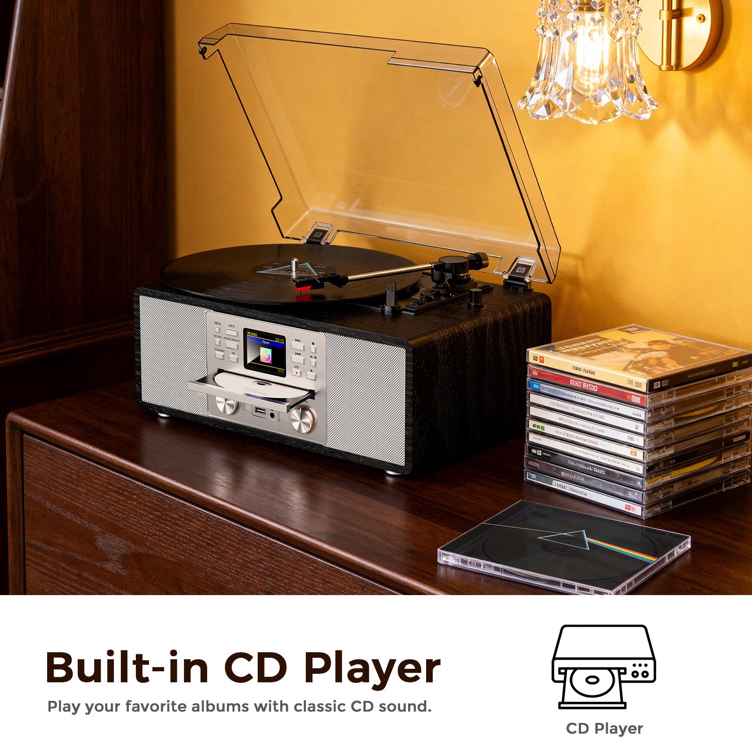 TE-108S All-in-One Stereo System CD Bluetooth and Vinyl