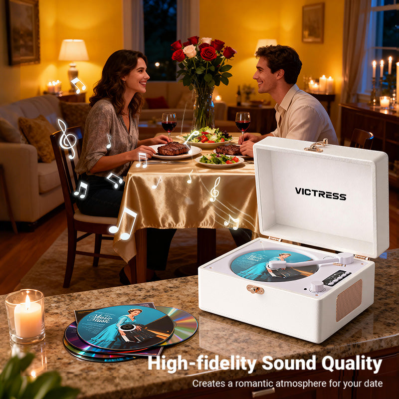 CD-001 All-in-One CD Player 360° Hi-Fi Surround Sound and Remote
