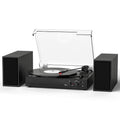 Sistema de tocadiscos TE-003 con altavoces externos, Bluetooth y grabación USB.