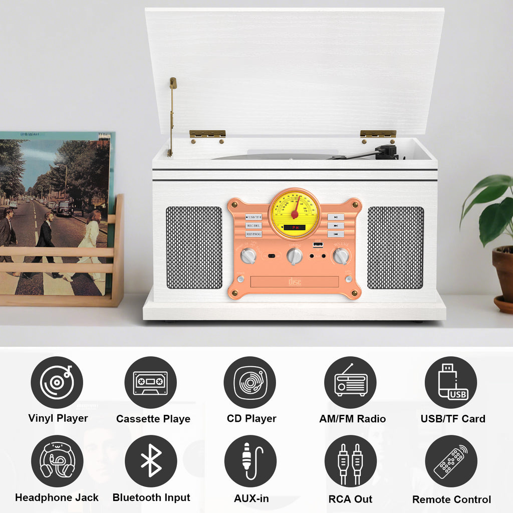TE-007R All-in-One Record Player with Cassette Deck and USB Recording