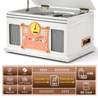 TE-007R All-in-One Record Player with Cassette Deck and USB Recording