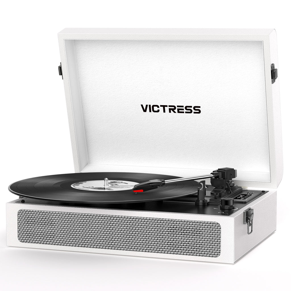 TE-108D Retro Portable Turntable and Stereo Speaker System