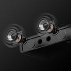 Tocadiscos Bluetooth TE-2018 de cuero negro con parada automática y salida RCA.