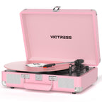 Tocadiscos portátil TE-2021 con Bluetooth 5.0, grabación USB y altavoces.