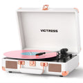 Tocadiscos portátil TE-2021 con Bluetooth 5.0, grabación USB y altavoces.