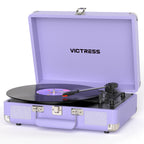 Tocadiscos portátil TE-2021 con Bluetooth 5.0, grabación USB y altavoces.
