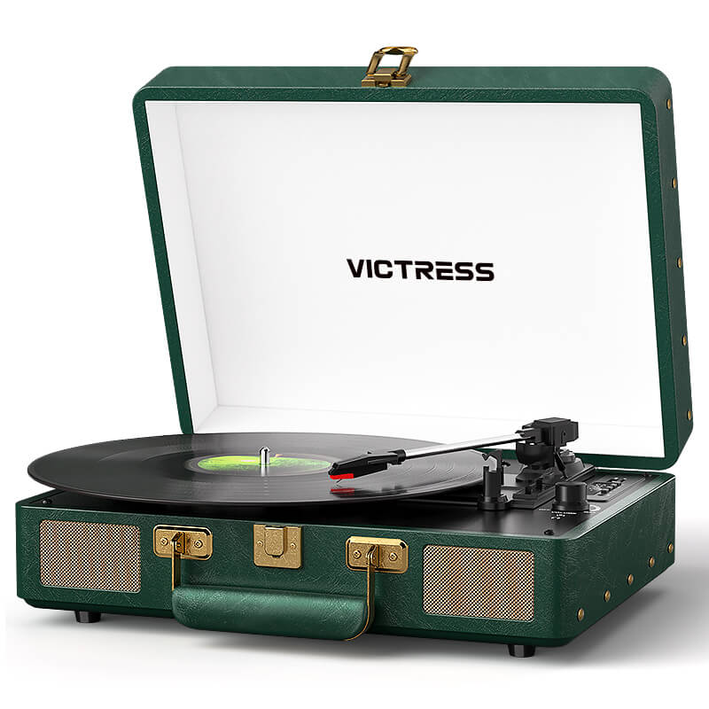 TE-2026 Pink Portable Turntable USB Recording and Bluetooth