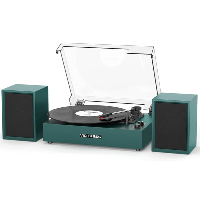 TE-2028C 3-Speed Turntable with External Stereo Speakers and Bluetooth