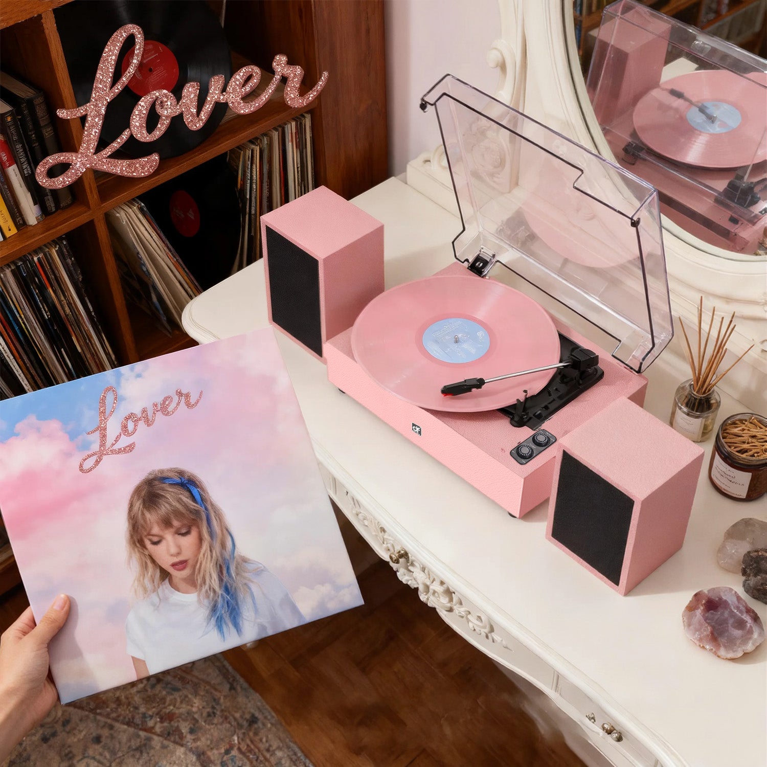 TE-2028C 3-Speed Turntable with External Stereo Speakers and Bluetooth