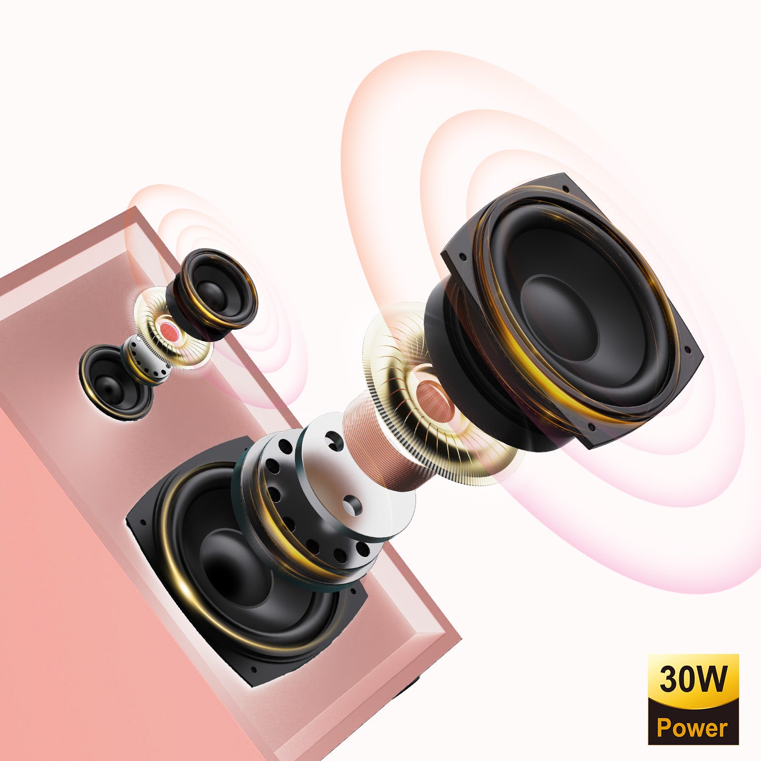 Pink Record Player with Stereo Speakers | TE-2028C | Victress