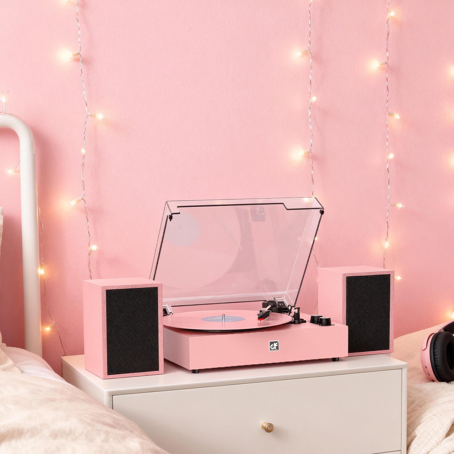 TE-2028C 3-Speed Turntable with External Stereo Speakers and Bluetooth